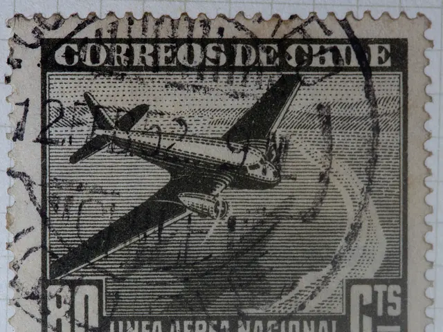 There is a stamp paper attached to a white color surface as we can see in the middle of this image.