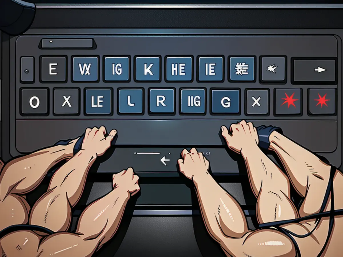 Your background or account, depicted by a person typing on a desktop office computer keyboard,...